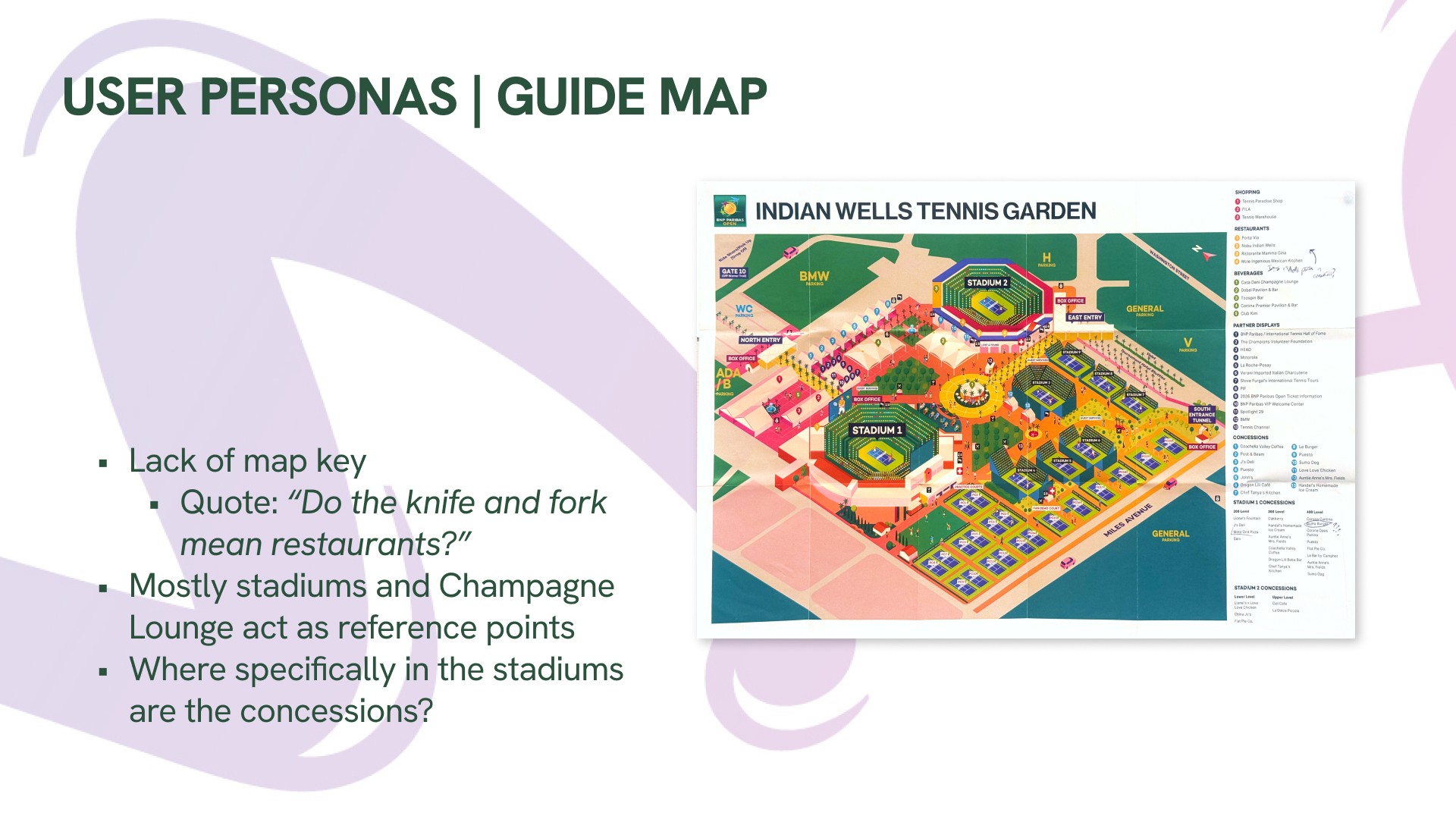 Guide map — page 7 of the Indian Wells post-event report