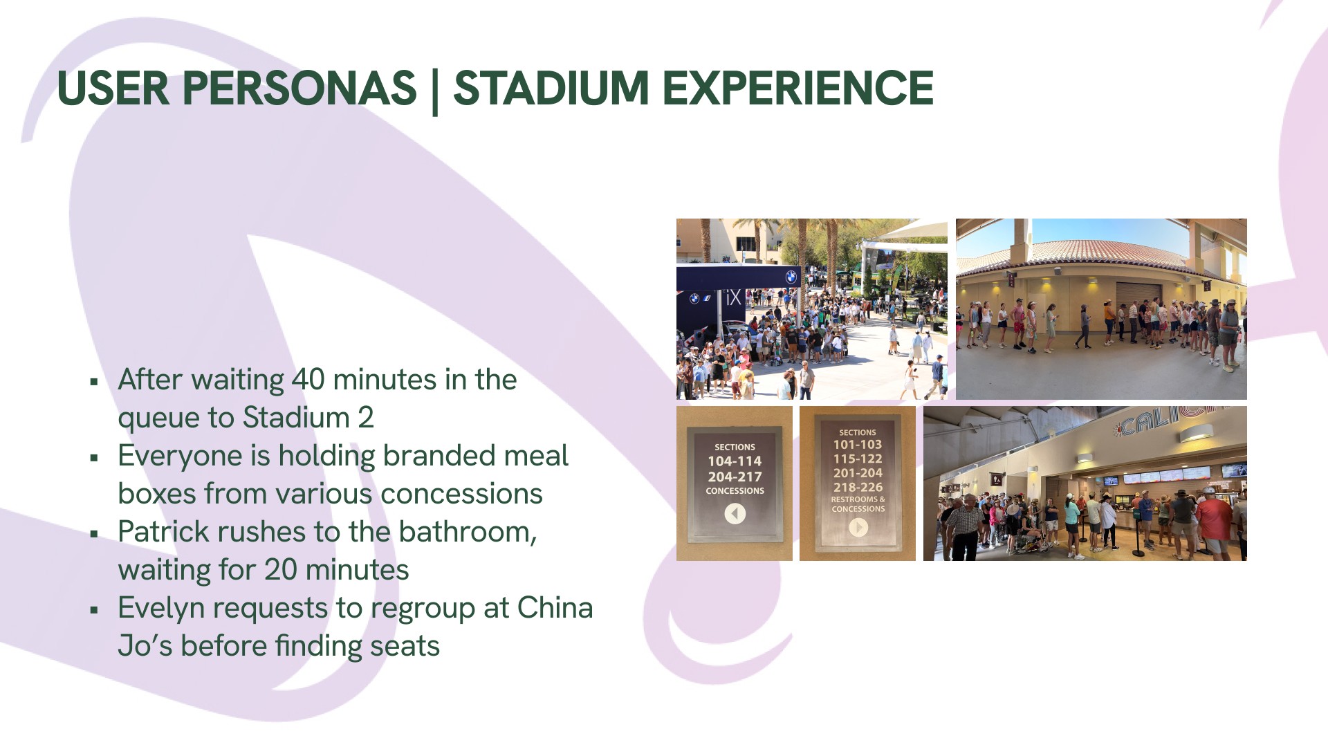 Stadium experience — page 8 of the Indian Wells post-event report