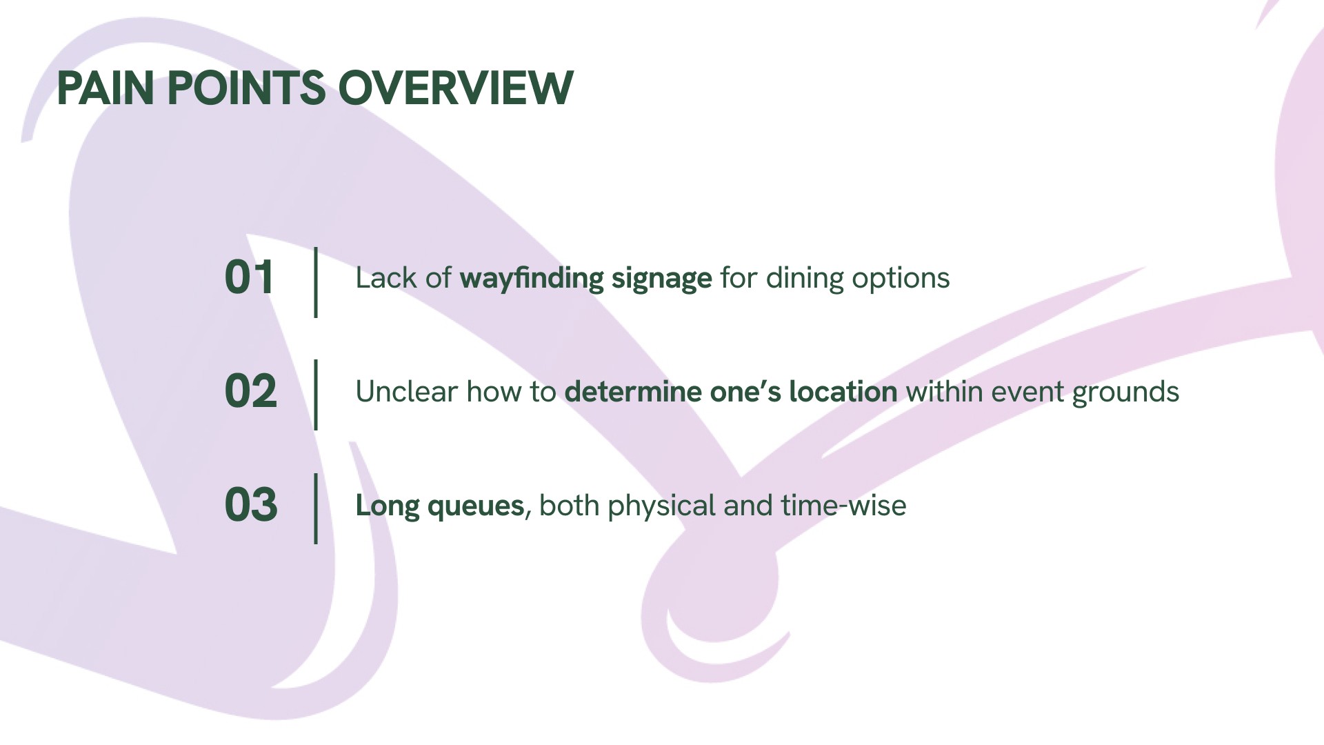 Pain points overview — page 10 of the Indian Wells post-event report