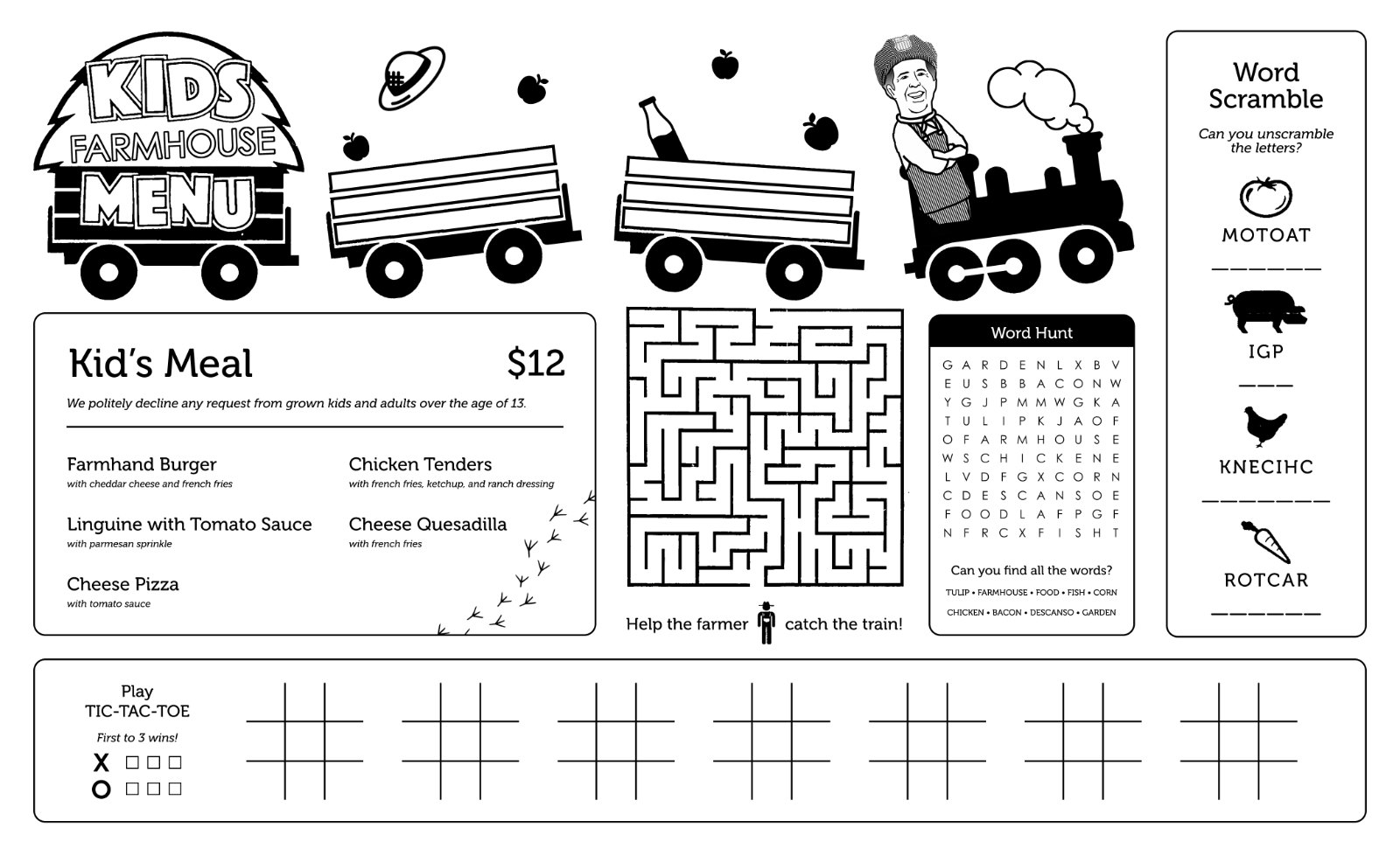 Farmhouse at Descanso Gardens — Kids’ placemat — front